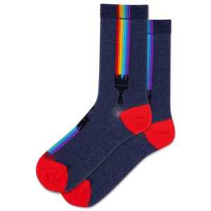 HOTSOX Women's Rainbow Brush Crew Socks