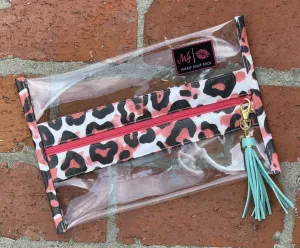 In-the-Clear Pink Cheetah Makeup Junkie Bag -- 3 Sizes!