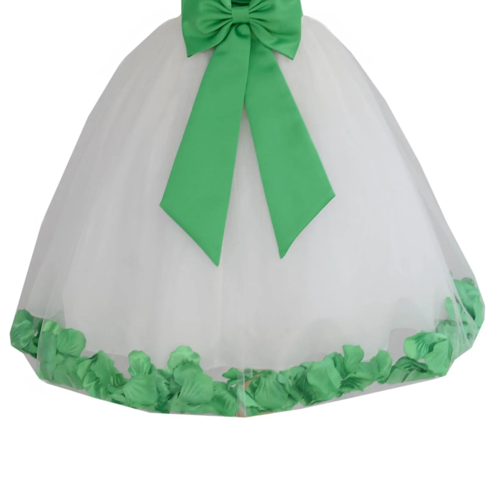 Ivory Floral Lace Heart Cutout Rose Petals Flower Girl Dress Junior Bridesmaid Special Event 185T(3)