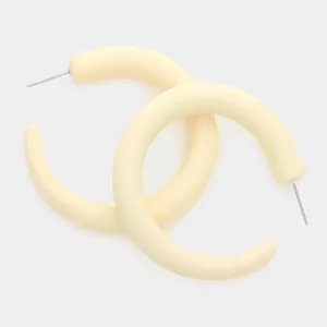 Ivory Half Hoop Fun Fashion Earrings | Outfit of Choice Earrings |  595831