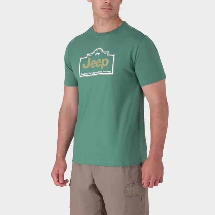 Jeep Men's Fashion Graphics T Shirt Green