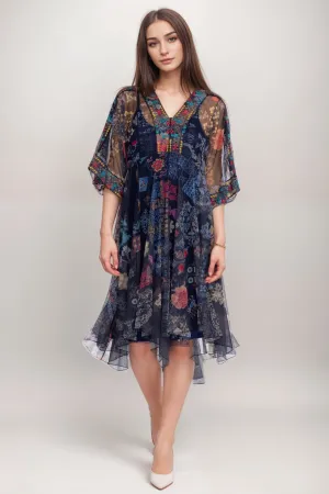 Johnny Was Biya Elrey Kaftan Mesh Midi Dress B38323-E