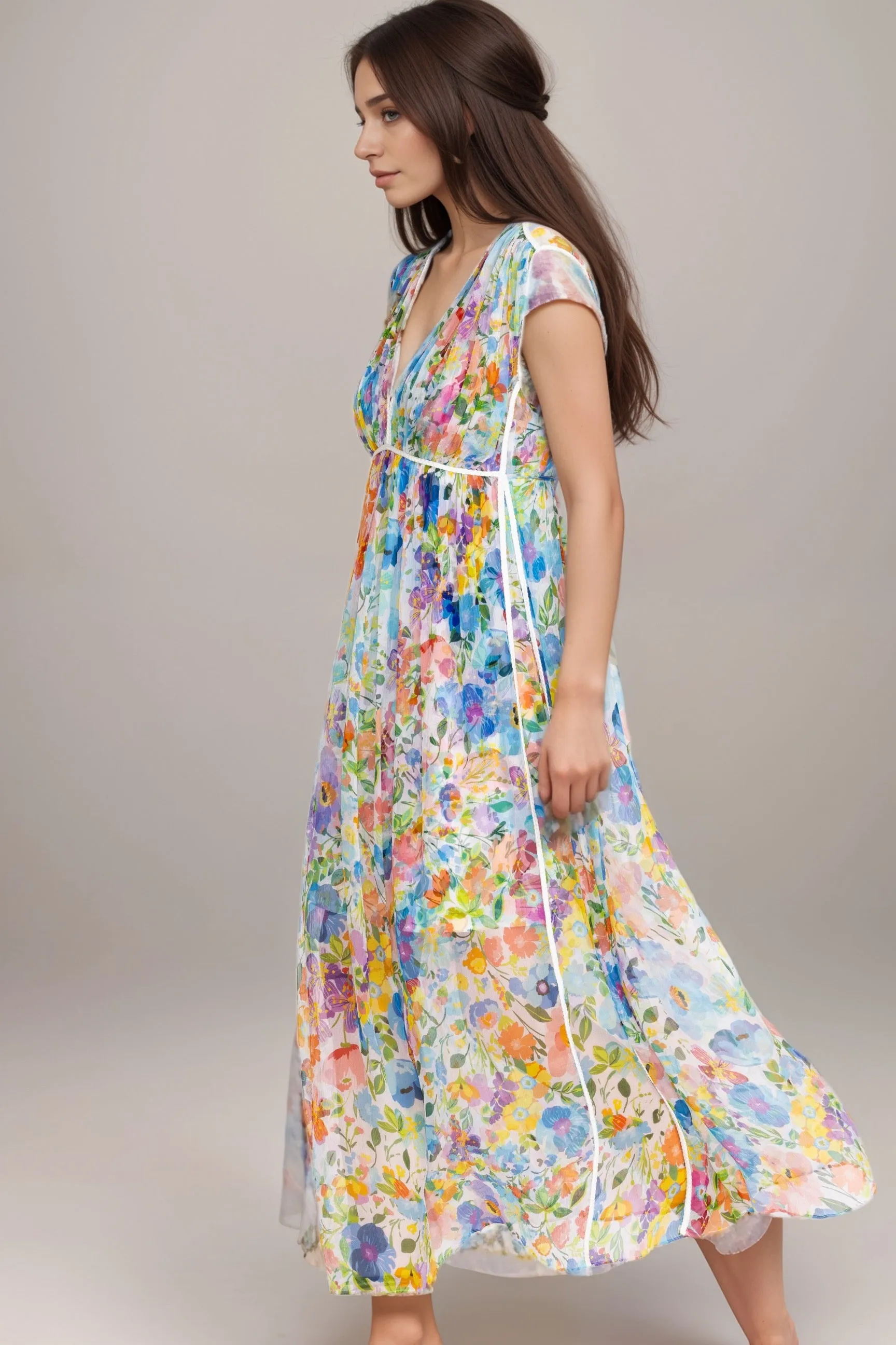 Johnny Was Jade Dylane Floral Silk Maxi Dress L37924