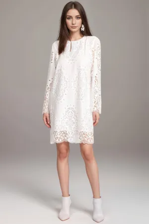 Johnny Was Jade White Elandra Cotton Shift Dress L38524