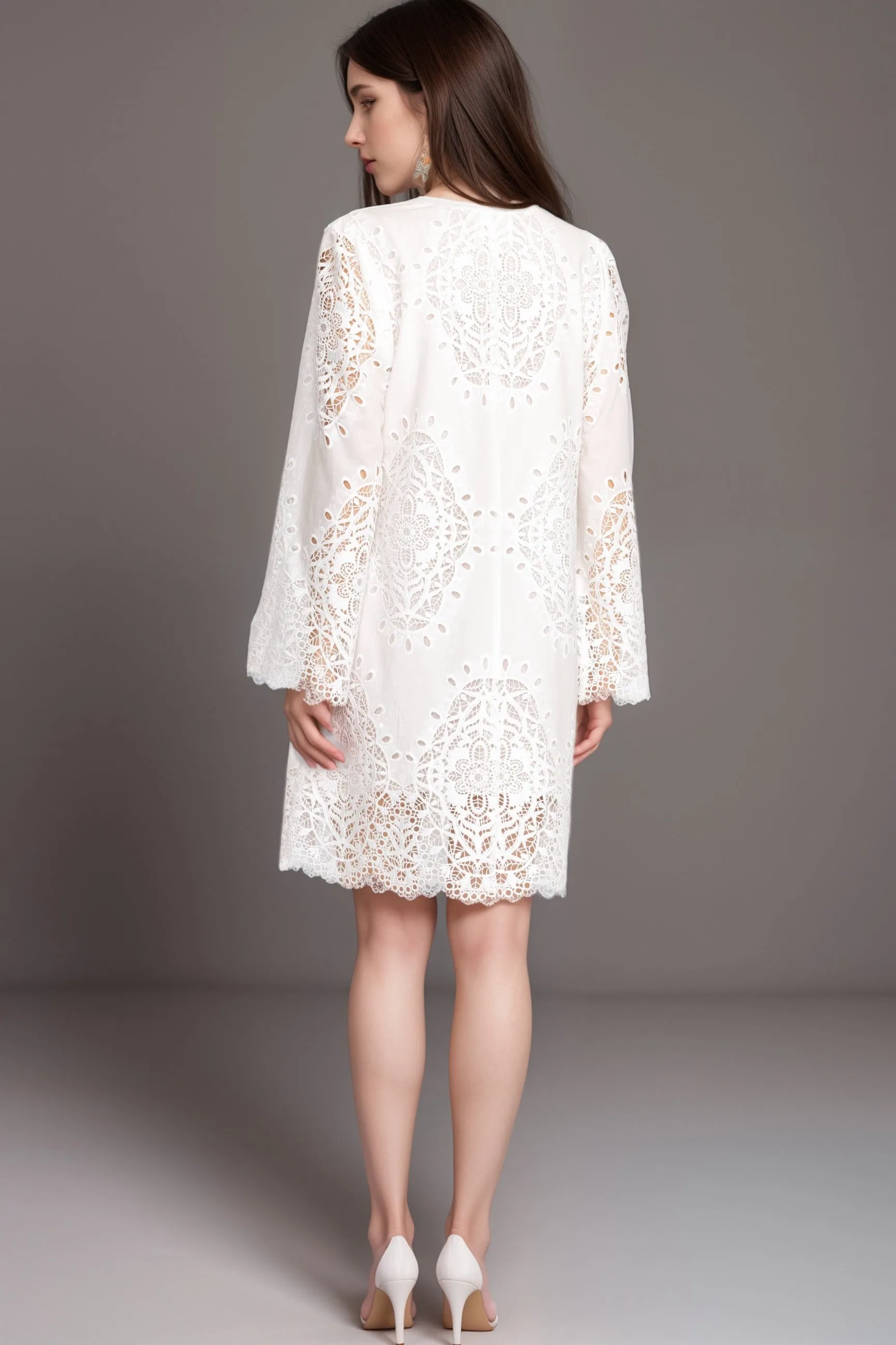 Johnny Was Jade White Elandra Cotton Shift Dress L38524