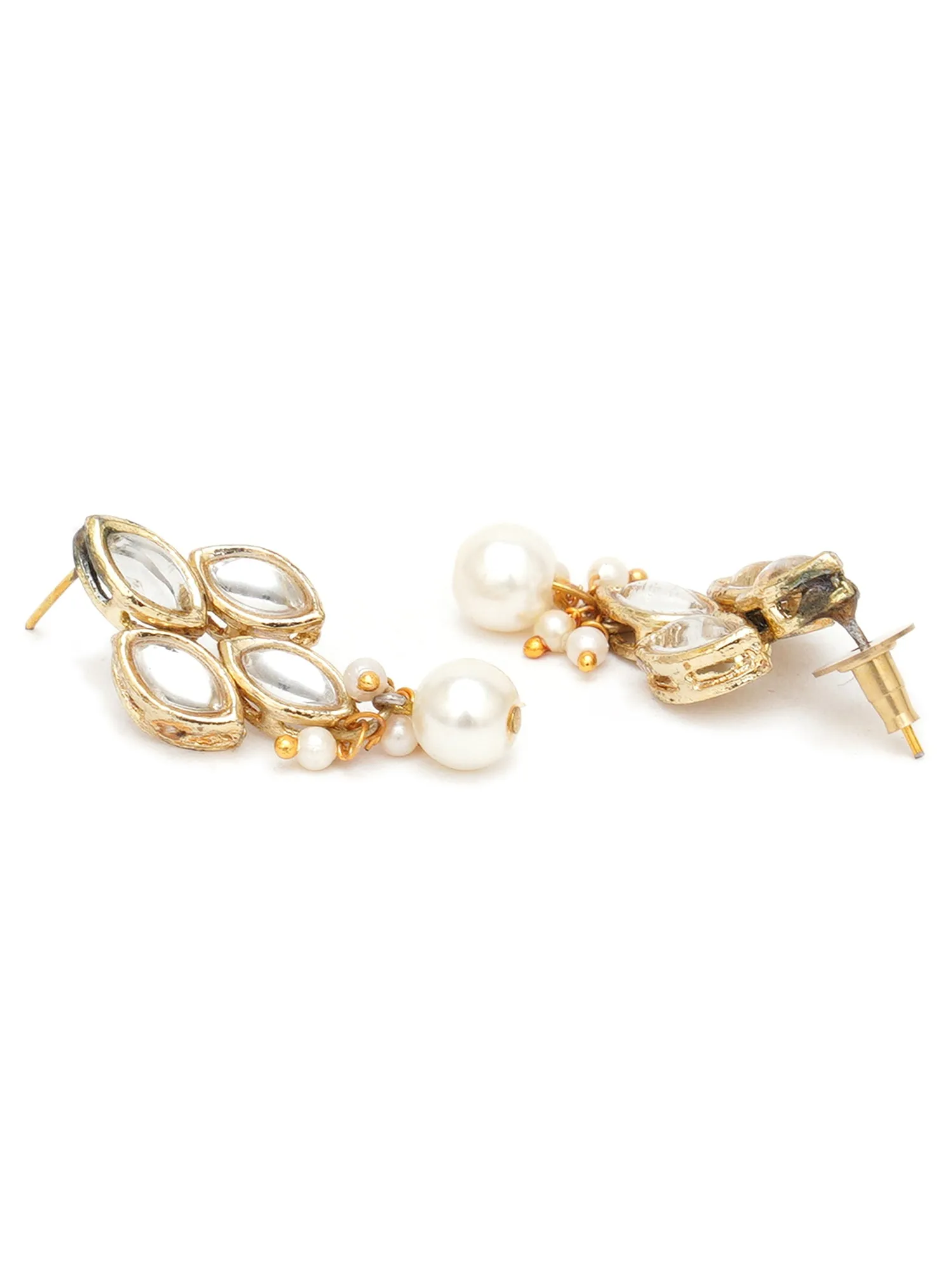 Karatcart Set of 3 Handcrafted Kundan Earrings Combo for Women