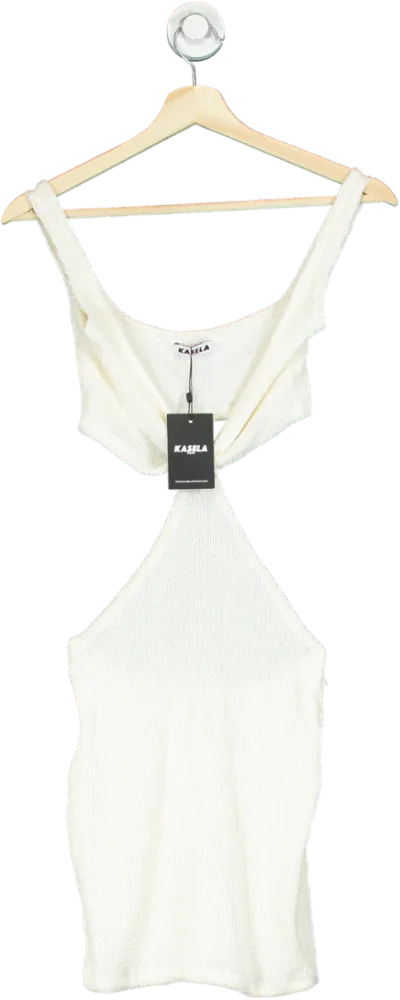 Kasela White Textured Cut-Out Dress No Size