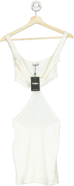Kasela White Textured Cut-Out Dress No Size