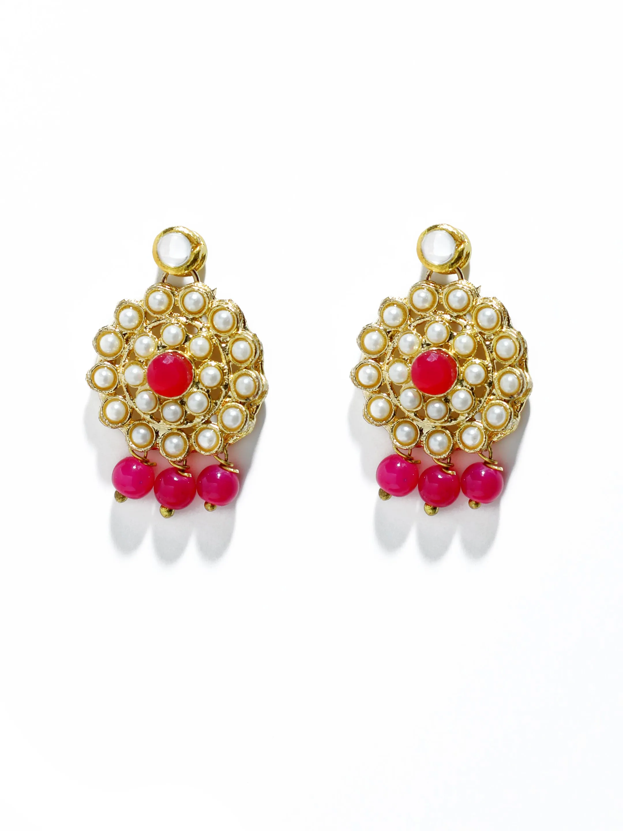 Kundan Pink Beaded Choker Necklace Set