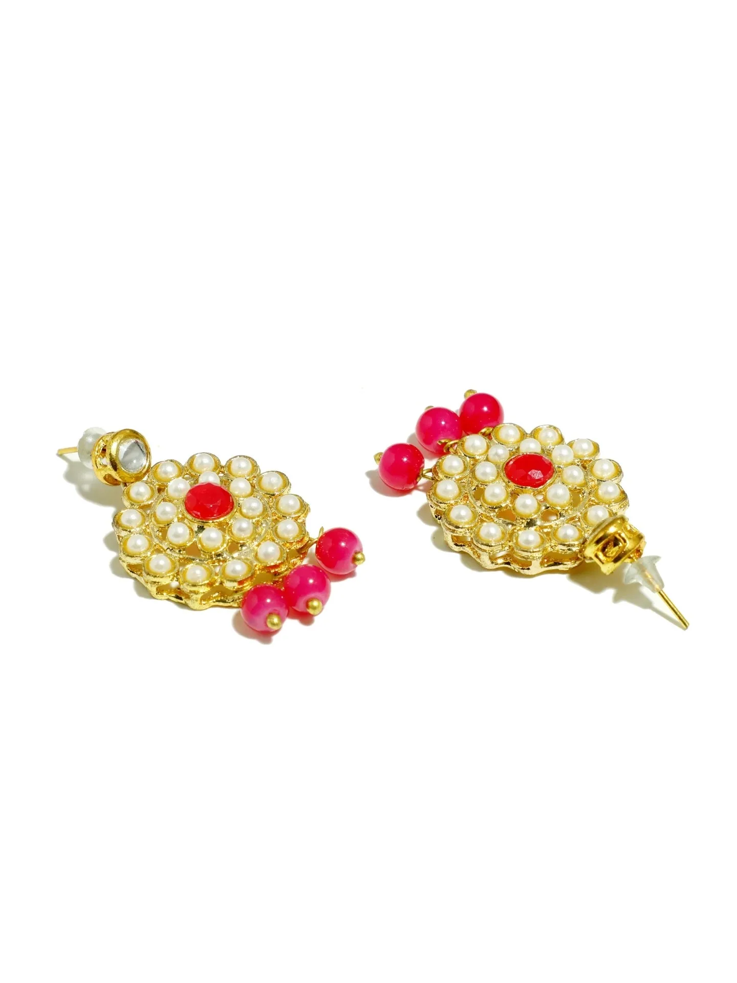 Kundan Pink Beaded Choker Necklace Set