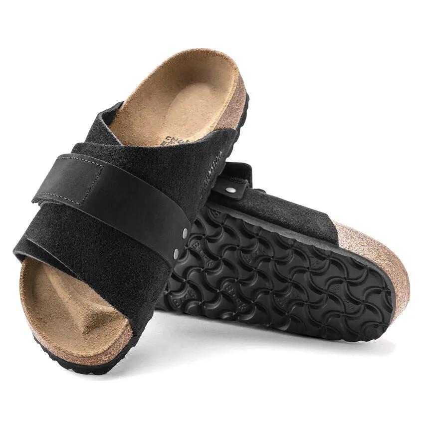 Kyoto Men - Black Nubuck and Suede Leather||Kyoto pour hommes - Nubuck et suède noir