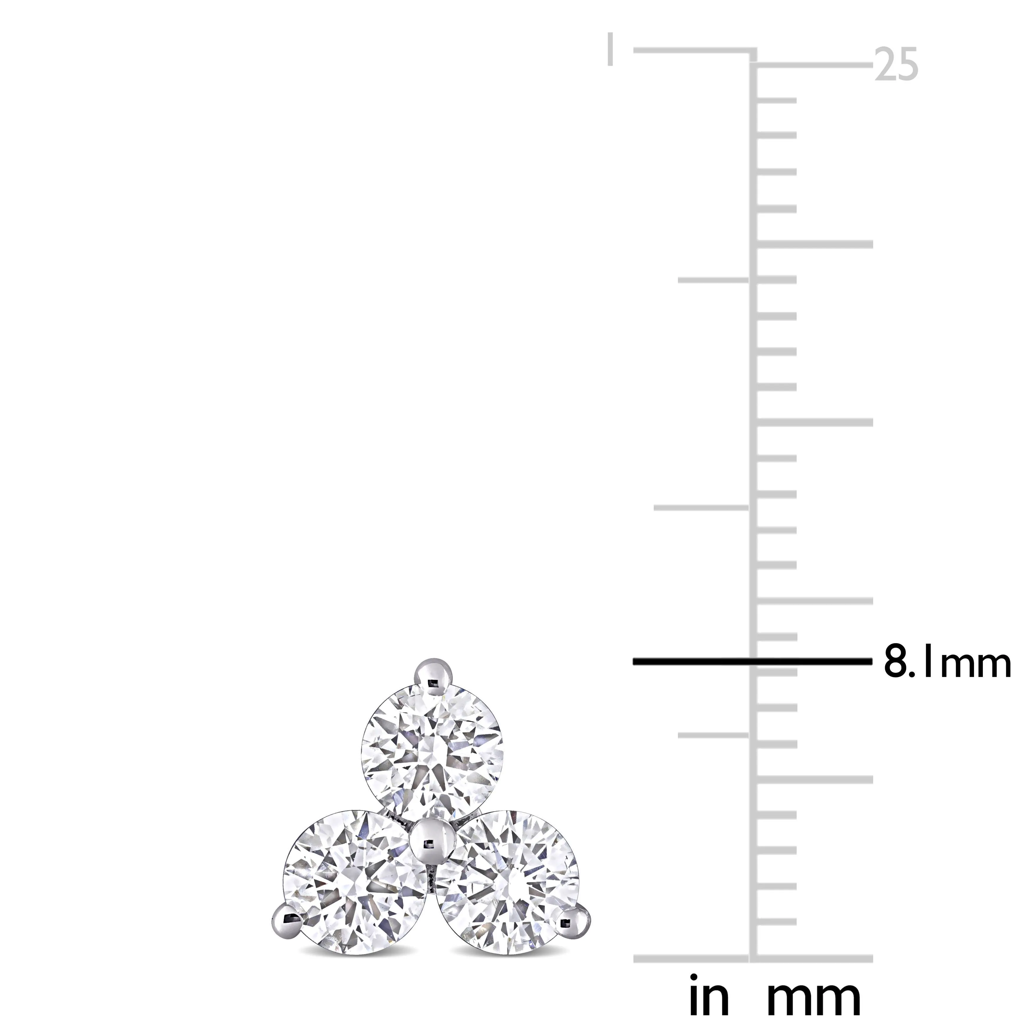 Lab Created Diamond Three Stone Studs