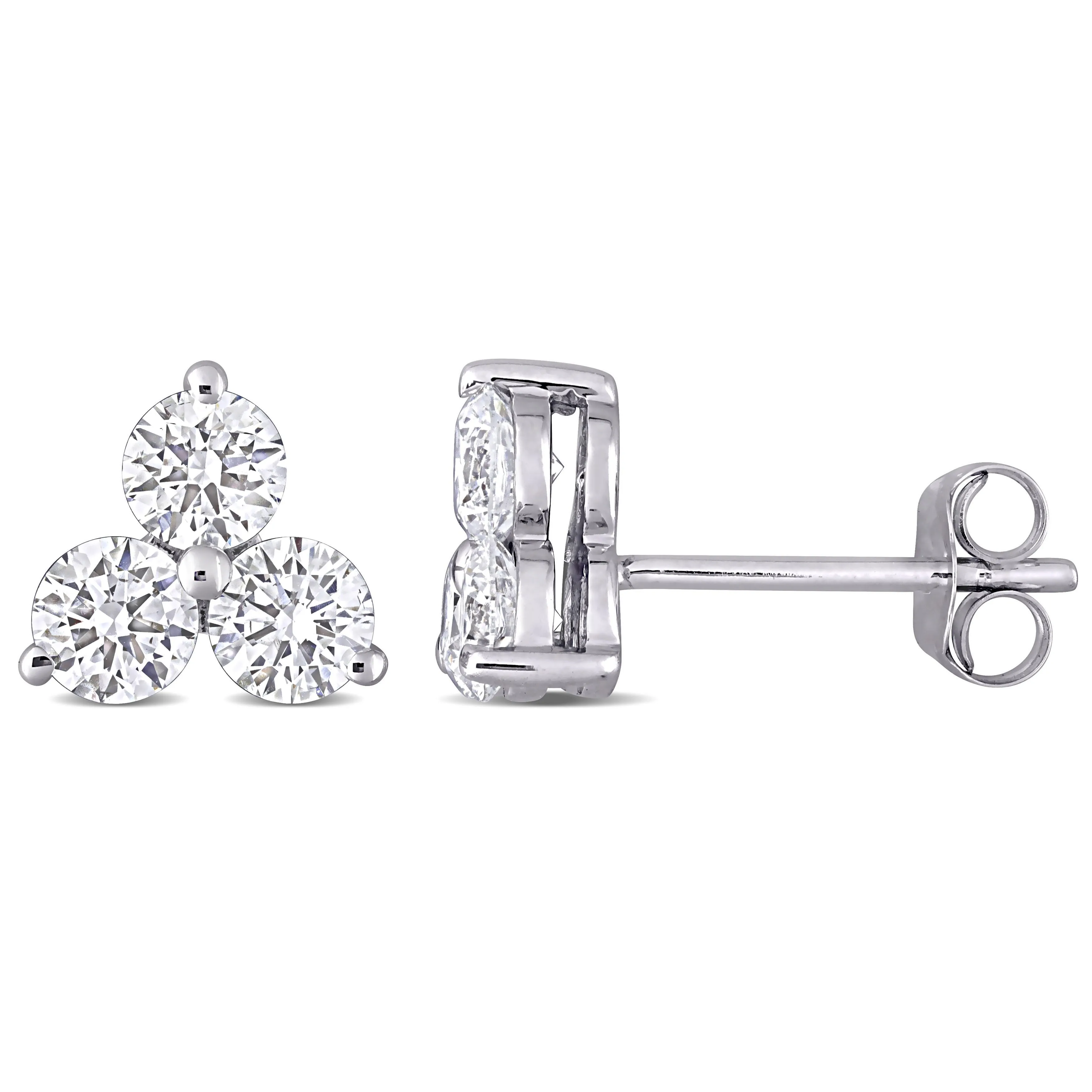 Lab Created Diamond Three Stone Studs