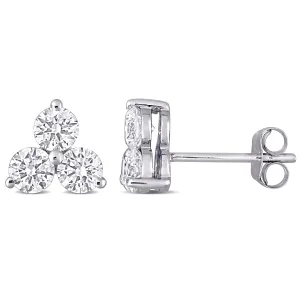 Lab Created Diamond Three Stone Studs