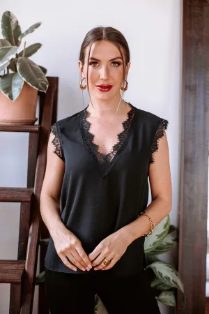 LACE TANK-BLACK