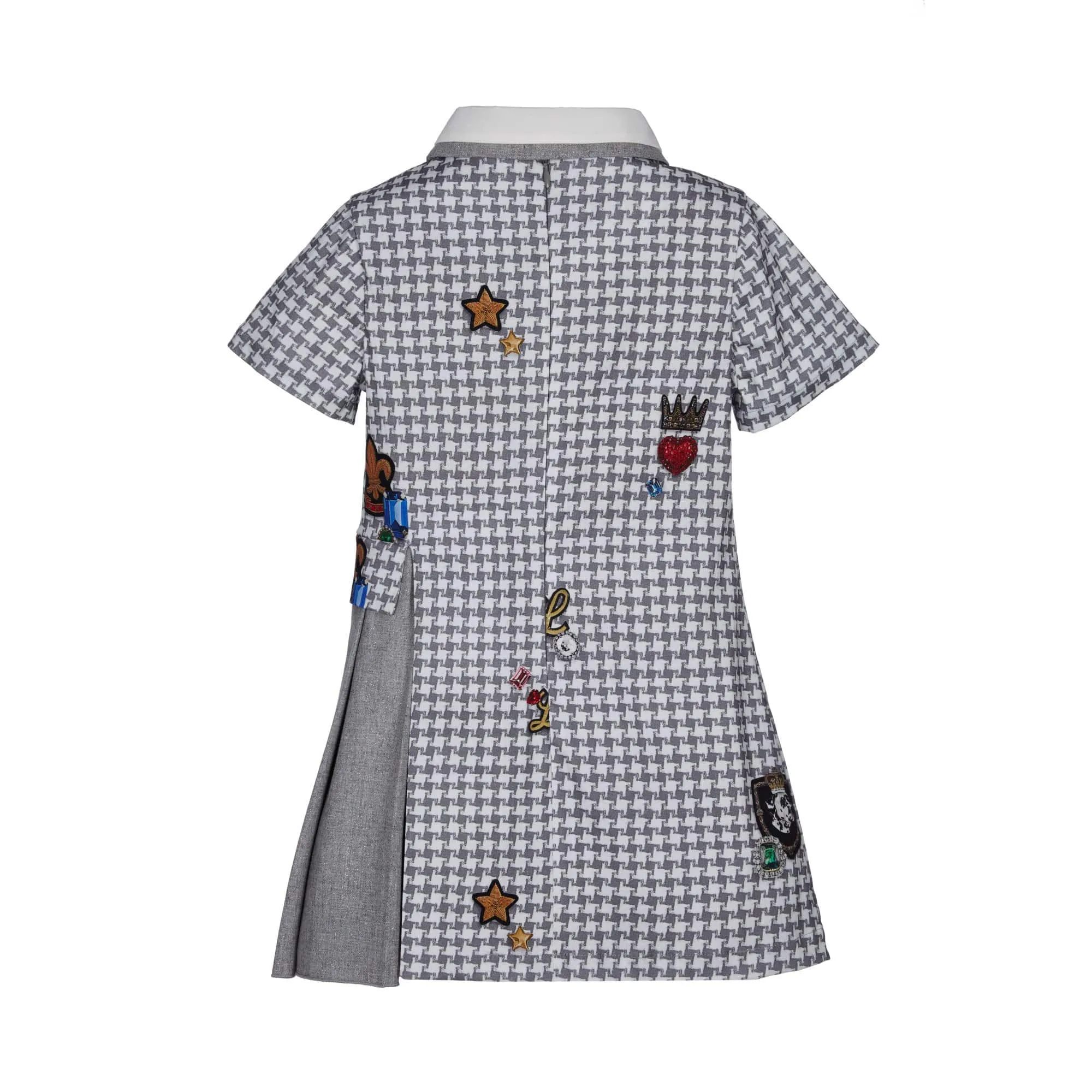 LAPIN HOUSE - Dog Tooth Short Sleeve Dalmatian - Grey