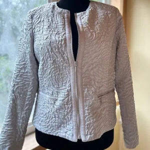 Laura Ashley Zip Up Blazer in Silver Size Medium