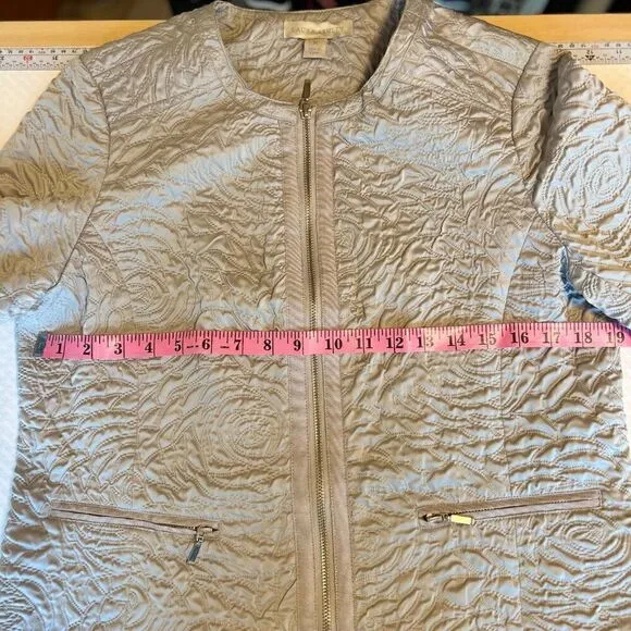 Laura Ashley Zip Up Blazer in Silver Size Medium