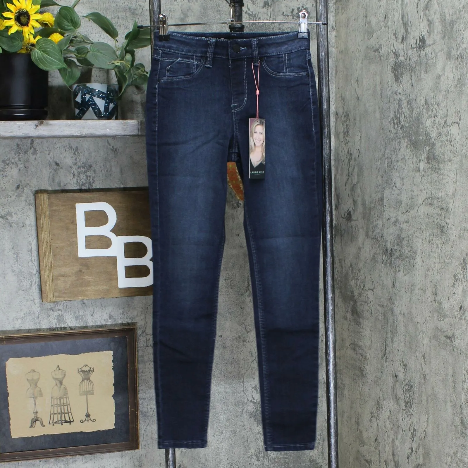 Laurie Felt Women's Silky Denim Pull On Ankle Skinny Jeans