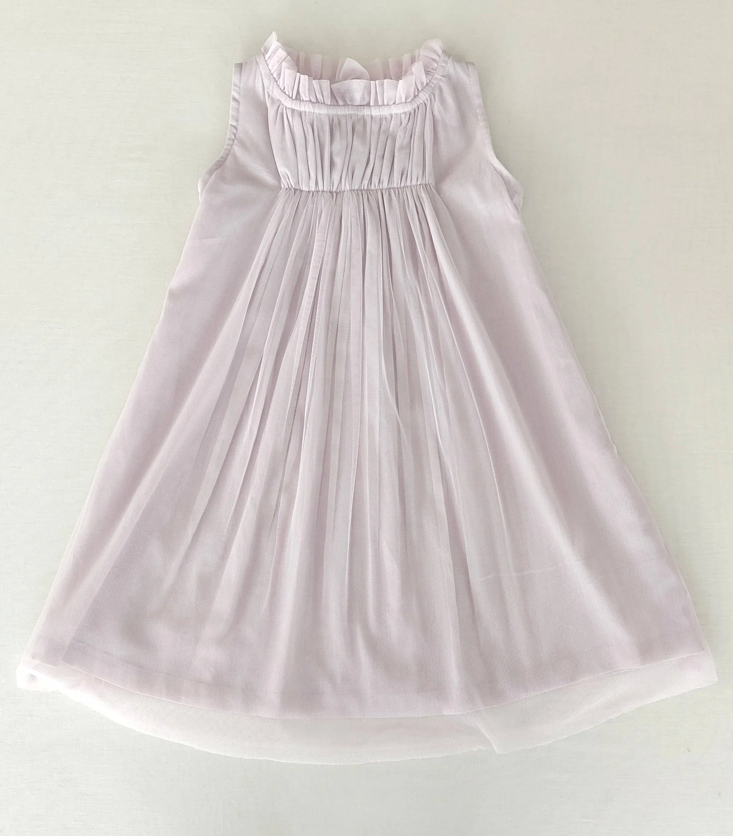 Lavender Ruffle Neck Tulle Dress