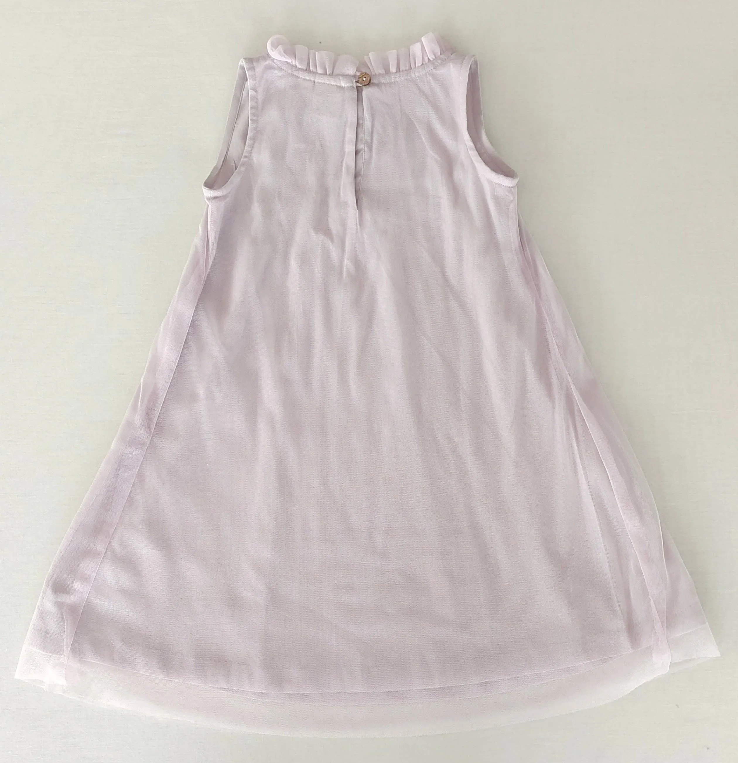 Lavender Ruffle Neck Tulle Dress