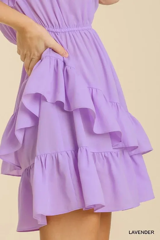 Let Her Shine Lavender Ruffle Dress