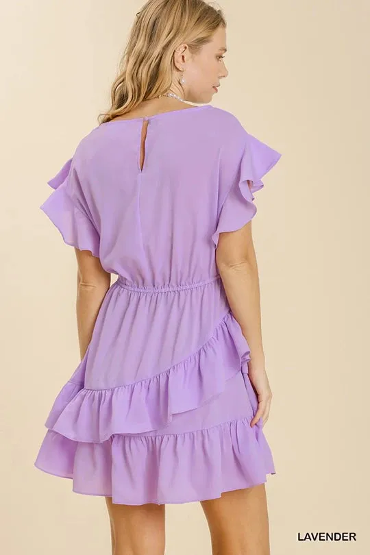 Let Her Shine Lavender Ruffle Dress