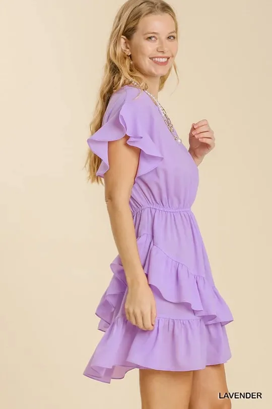 Let Her Shine Lavender Ruffle Dress