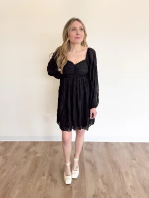 Lilianna Ruched Long Sleeve Short Dress