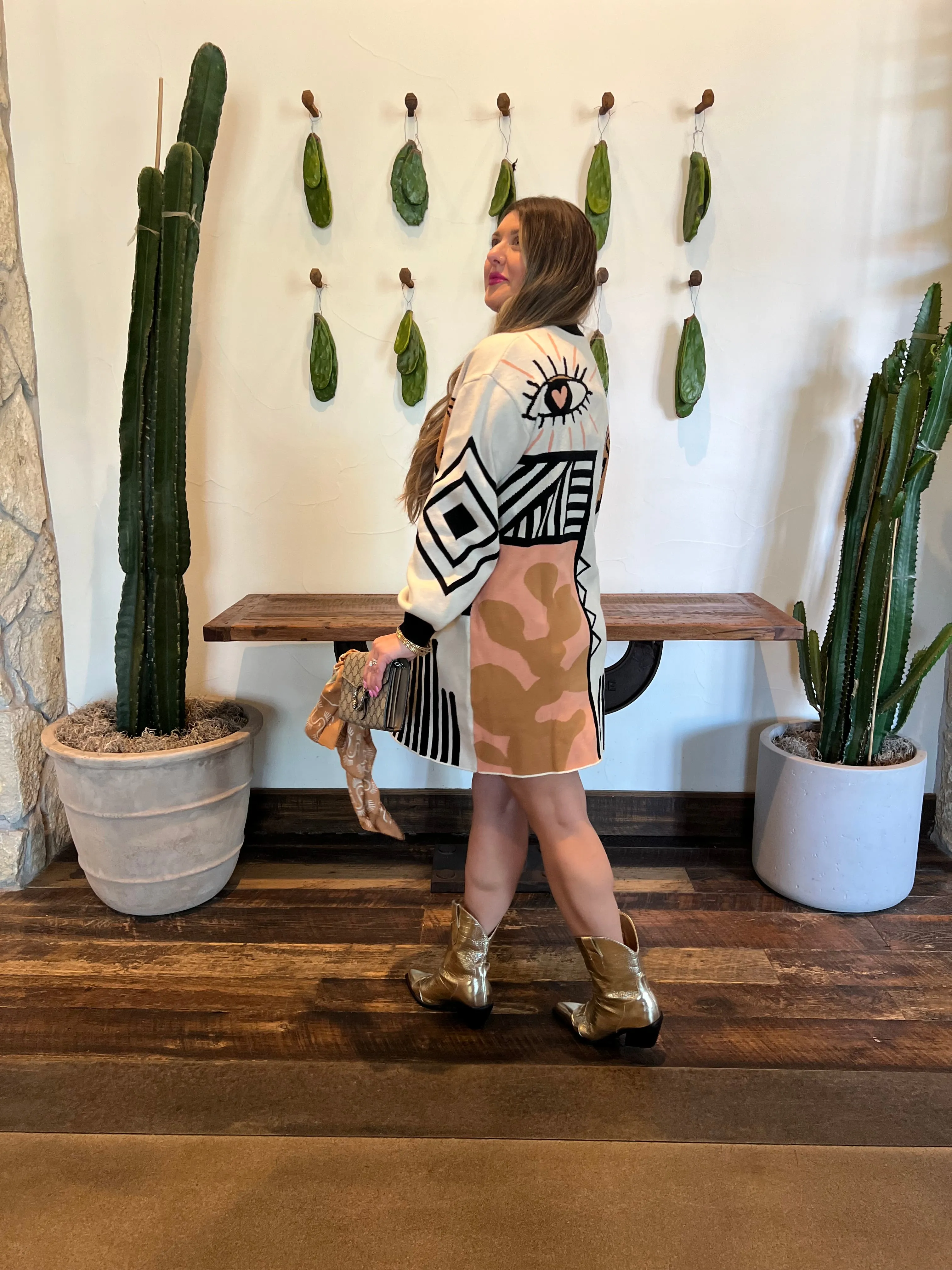 Lonely Hearts Mini Sweater Dress