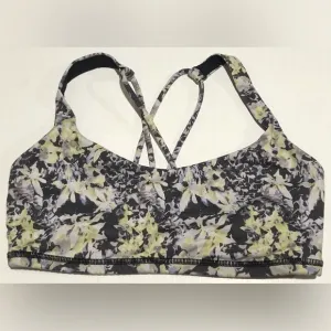 Lululemon Energy Bra Crosscourt Petal Black Clarity Yellow / Black