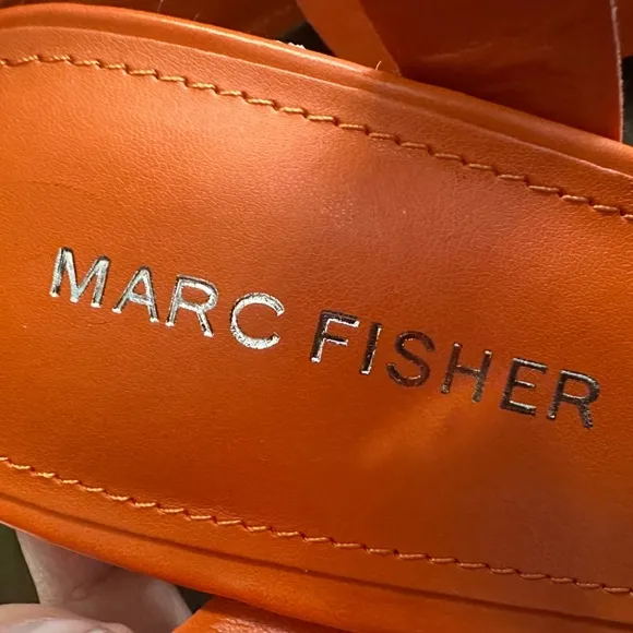 Marc Fisher Viga Espadrille Orange Platform Sandal Size 8