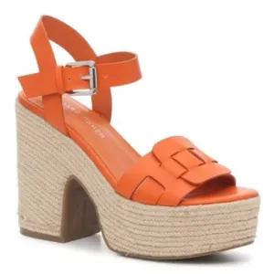 Marc Fisher Viga Espadrille Orange Platform Sandal Size 8