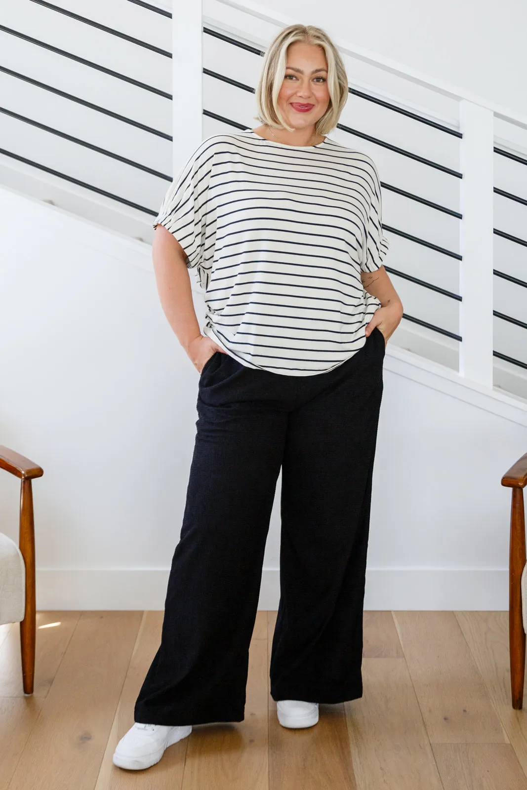 Much Ado About Nothing Navy Striped Top