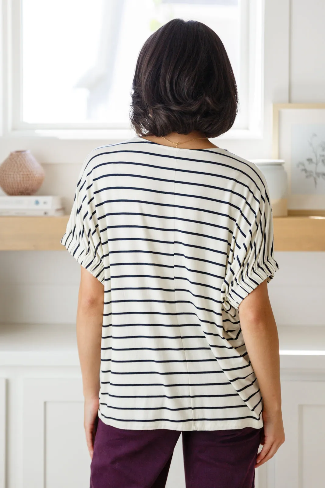 Much Ado About Nothing Navy Striped Top