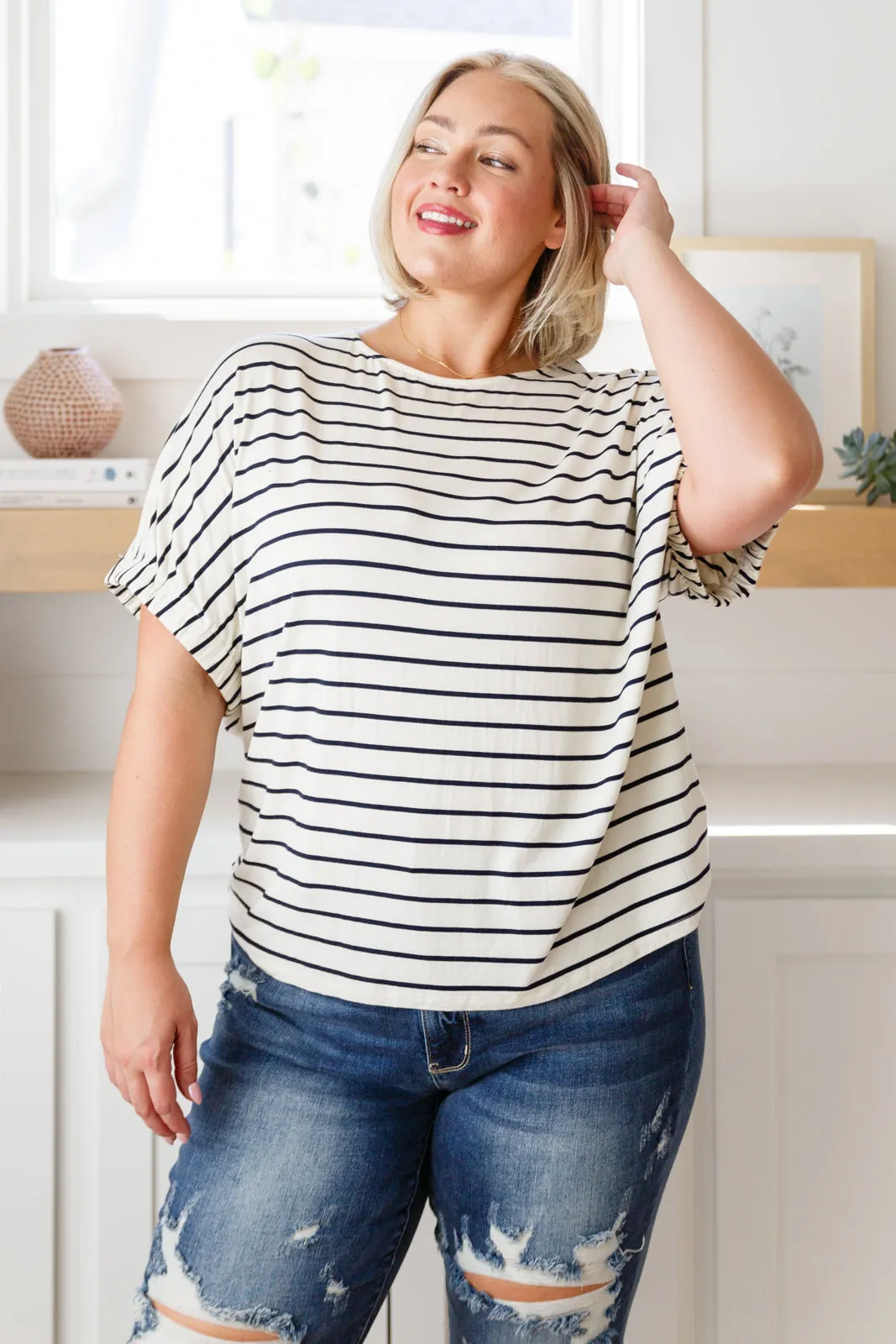 Much Ado About Nothing Navy Striped Top