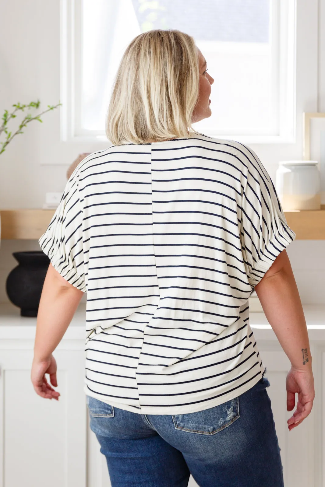Much Ado About Nothing Navy Striped Top