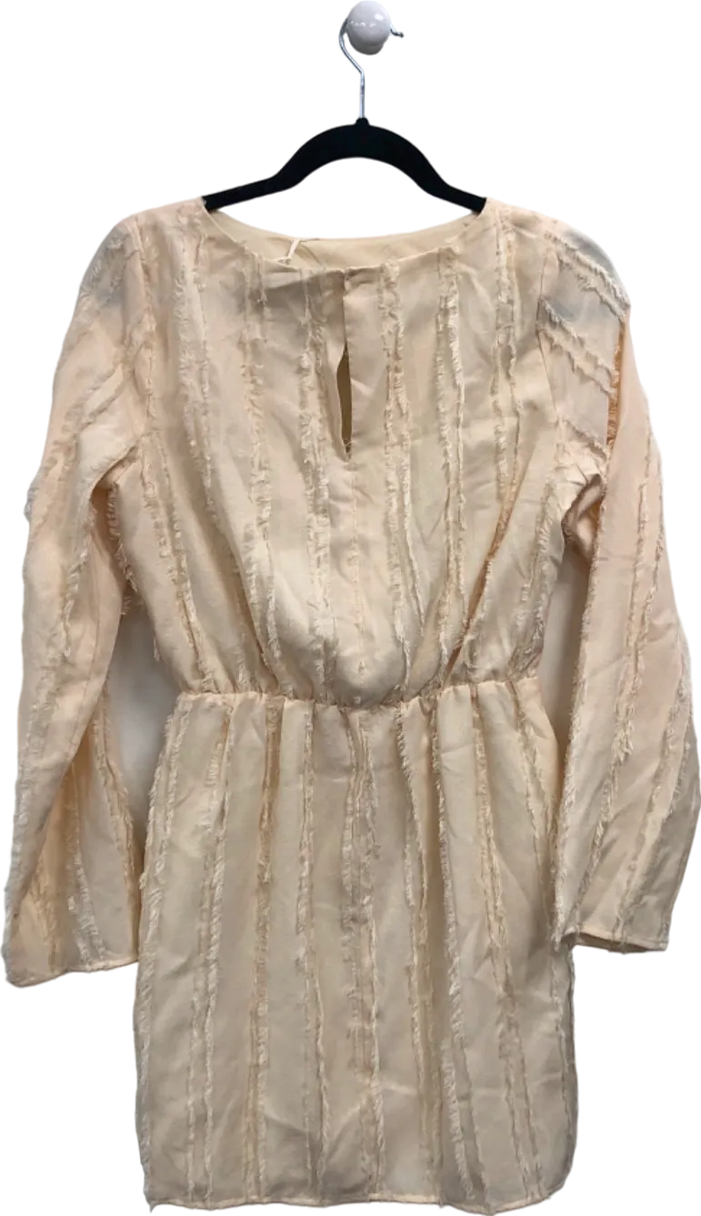 NA-KD Cream Textured Mini Dress UK 8
