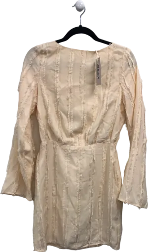 NA-KD Cream Textured Mini Dress UK 8