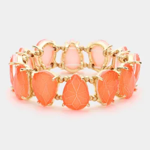 Neon Orange Teardrop Fun Fashion Stretch Bracelet | Outfit of Choice Jewelry | 628986