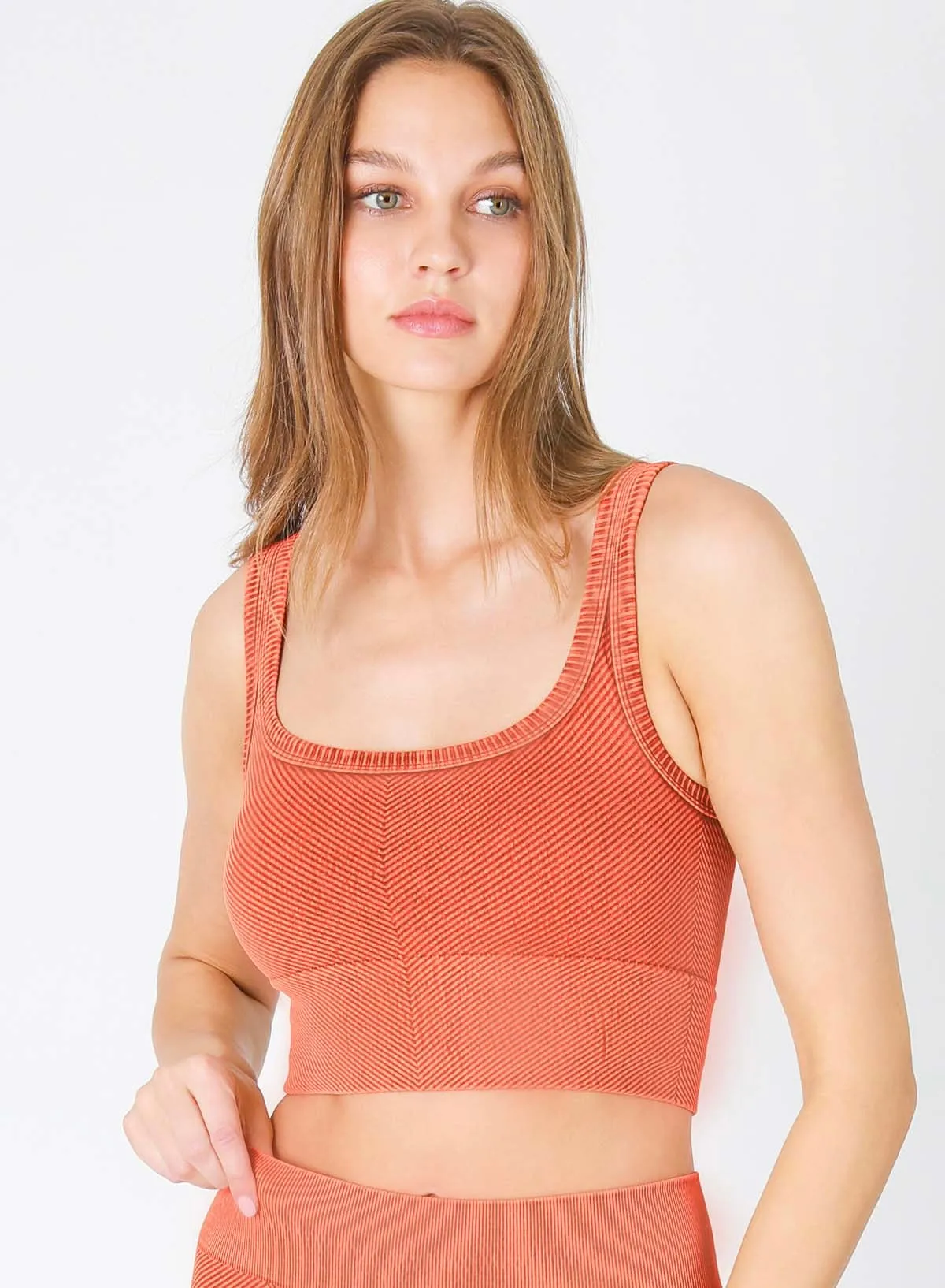 Niki Biki Vintage Chevron Crop Top