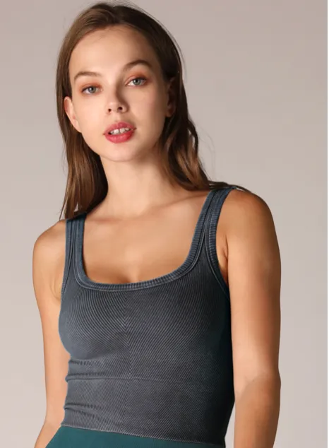 Niki Biki Vintage Chevron Crop Top