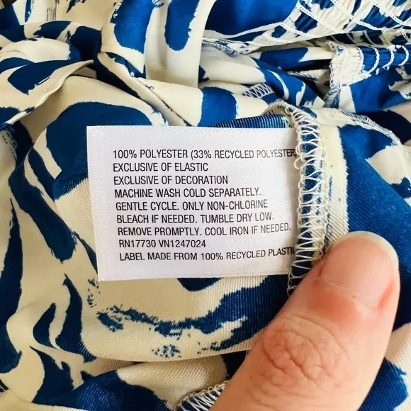 NWT ALEXIS for Target Botanical Blue Tie Strap Asymmetrical Hem Dress - Size XXS