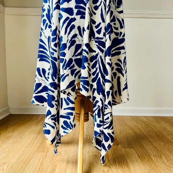 NWT ALEXIS for Target Botanical Blue Tie Strap Asymmetrical Hem Dress - Size XXS