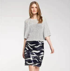 NWT, BCBGMaxAzria Elodie Sequin Wave Skirt