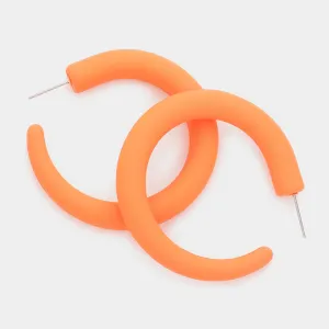 Orange Half Hoop Fun Fashion Earrings | Outfit of Choice Earrings |  595836
