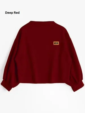Oversized Lantern Sleeve Sweatshirt