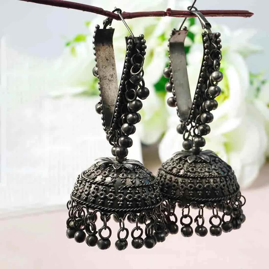 Oxidized Ethnic Elegant Jhumkas