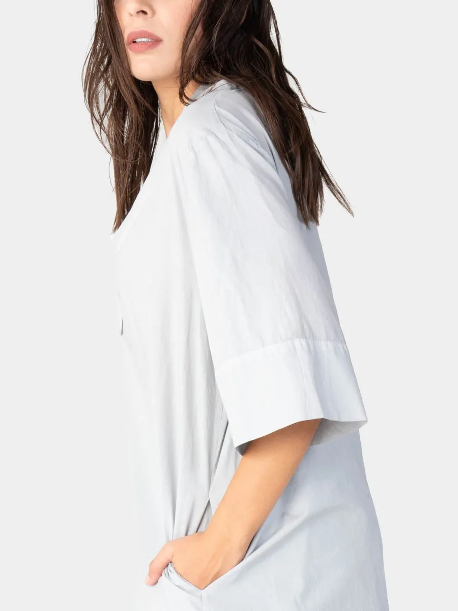 Paneled V-Neck Midi Dress