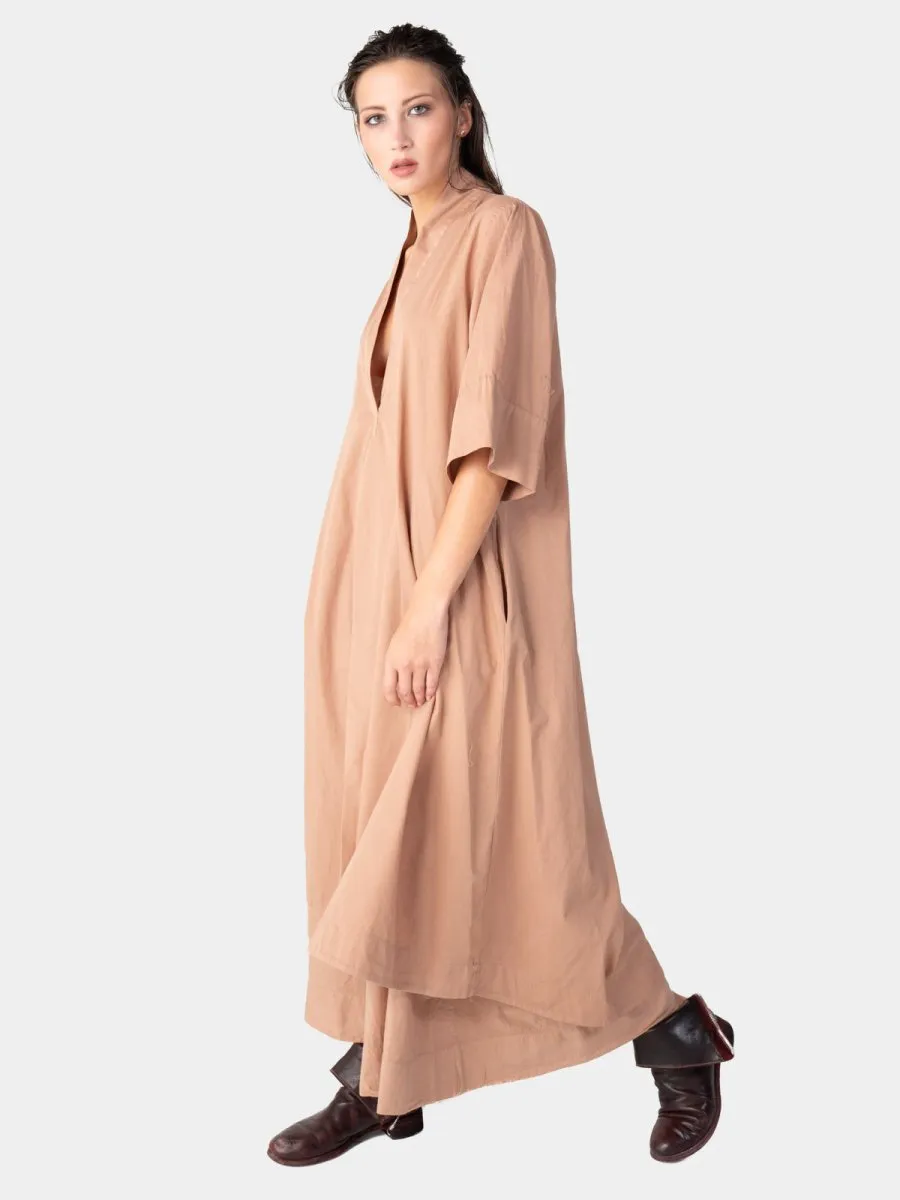 Paneled V-Neck Midi Dress